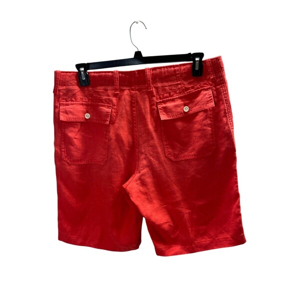 Banana Republic Shorts Men's Size 34 Red 100% Linen - Picture 2 of 6